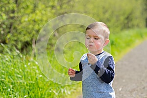 Lifestyle Portrait Young Boy Outdoors