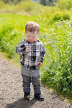 Lifestyle Portrait Young Boy Outdoors