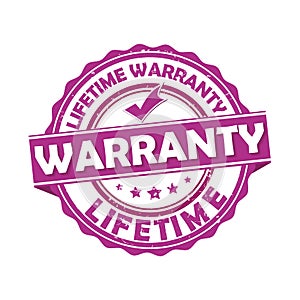 Lifetime warranty - grunge stamp also for print