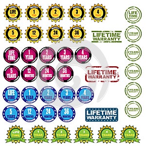 Lifetime warranty icons