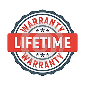 Lifetime warranty limited stamp round tag. Warranty extended guarantee icon