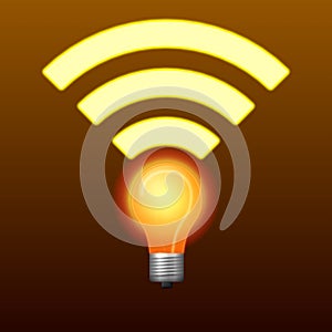 Lifi symbol with bulb