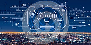 LiFi theme with downtown Los Angeles