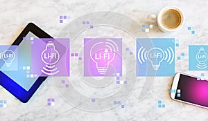 LiFi theme with tablet and phone