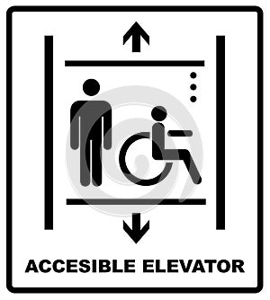 Lift for disabled icon sign vector illustration