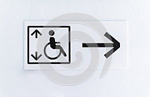 Lift for disabled people.