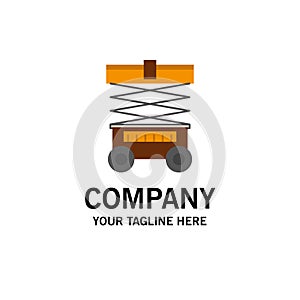 Lift, Forklift, Warehouse, Lifter,  Business Logo Template. Flat Color