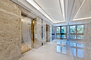 Lift lobby in beautiful marble