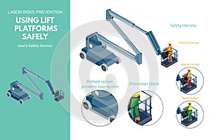 Lift platforms base save isometric illustration