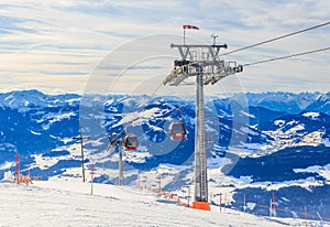 The lift in the ski resort of Soll, Hopfgarten. Tyrol