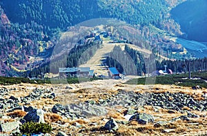 Lift station in Low Tatras mountains, cable car to Chopok