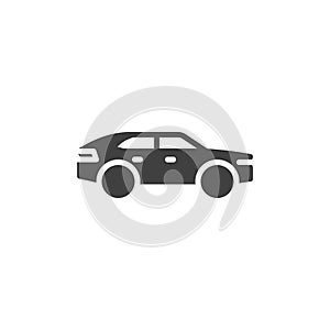 Liftback car side view vector icon