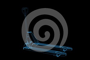 Lifter 3D rendered xray blue