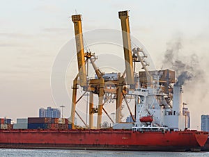 Lifter crane in the sea port, Bangkok