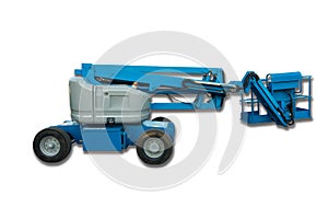 Lifting boom lift on isolation white background., Heavy equipment.