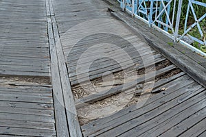 The lifting bridge over the Tina River Å»uÅ‚awy in Poland.