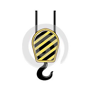 lifting crane hook cartoon vector illustration