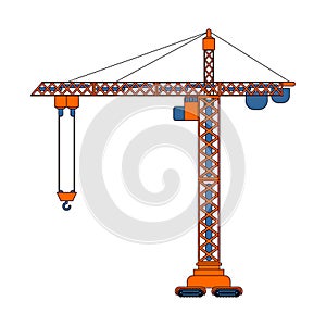 Lifting crane isolated. construction industrial. Vector illustration