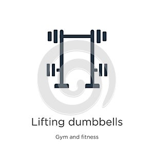 Lifting dumbbells icon vector. Trendy flat lifting dumbbells icon from gym and fitness collection isolated on white background.