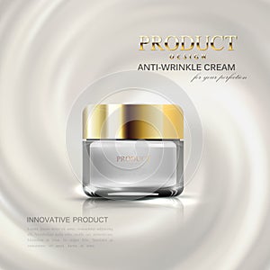 Lifting facial cream ads poster template.