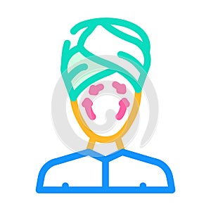 lifting facial skin color icon vector illustration