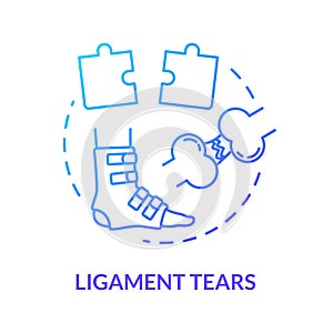 Ligament tears, foot tendon rupture concept icon