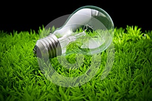 Ligh bulb on green grass