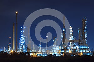 lighing landscape of oil refinery petrochemical in heavy industry estate use for power and energy topic