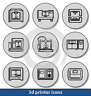 Light 3d printer icons