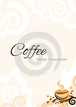 Light A4 coffee background vector illustration