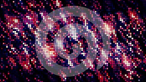 Light abstract pixelated background with small flashing red particles, seamless loop. Motion. Retro pattern with