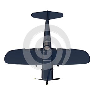 Light aircraft 1-Top view white background 3D Rendering Ilustracion 3D