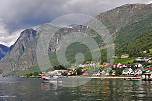 Light aircraft at Aurland small town