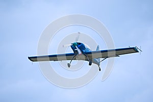 Light aircraft in flight