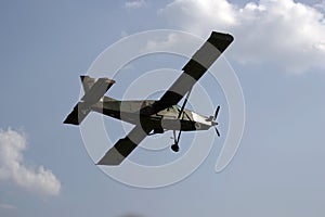 Light aircraft in flight