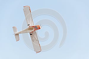 Light aircraft flying in the sky