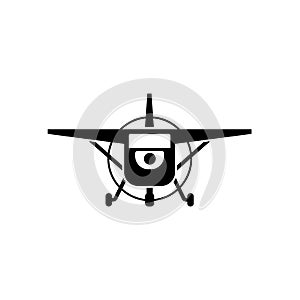 Light aircraft icon vector isolated on white