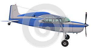 Light aircraft isolated on white background. 3D render.
