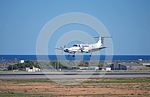 A Light Aircraft Landing - Propeller Plane Touching Down