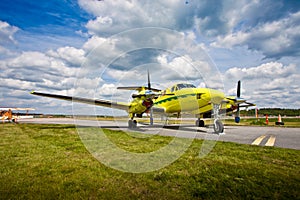 Light aircraft on runway