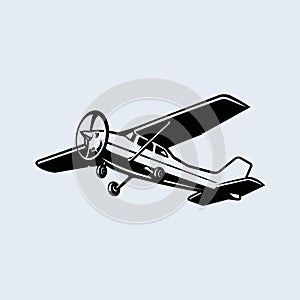 Light Aircraft Small Airplane Vector Isolated EPS