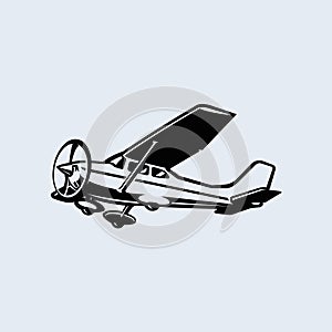 Light Aircraft Small Airplane Vector Isolated EPS
