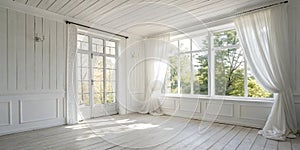 Light white room with window photo