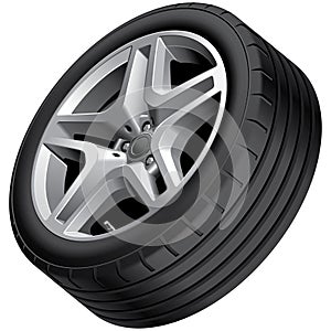 Light alloy wheel isolated