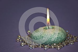 Green Aromatherapy Candle With Beads