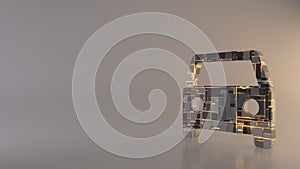 light background 3d rendering symbol of car icon