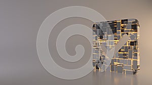 light background 3d rendering symbol of check square icon