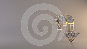 light background 3d rendering symbol of devaluation icon