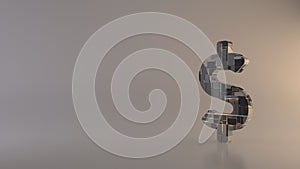 light background 3d rendering symbol of dollar sign icon