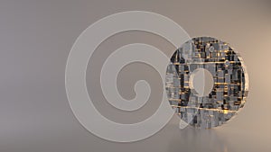light background 3d rendering symbol of dot circle icon